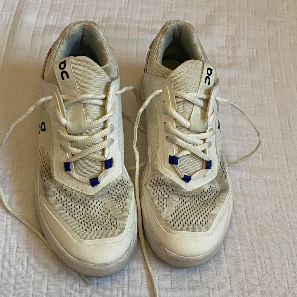 On Running Women’s White Sneakers with Blue Accents